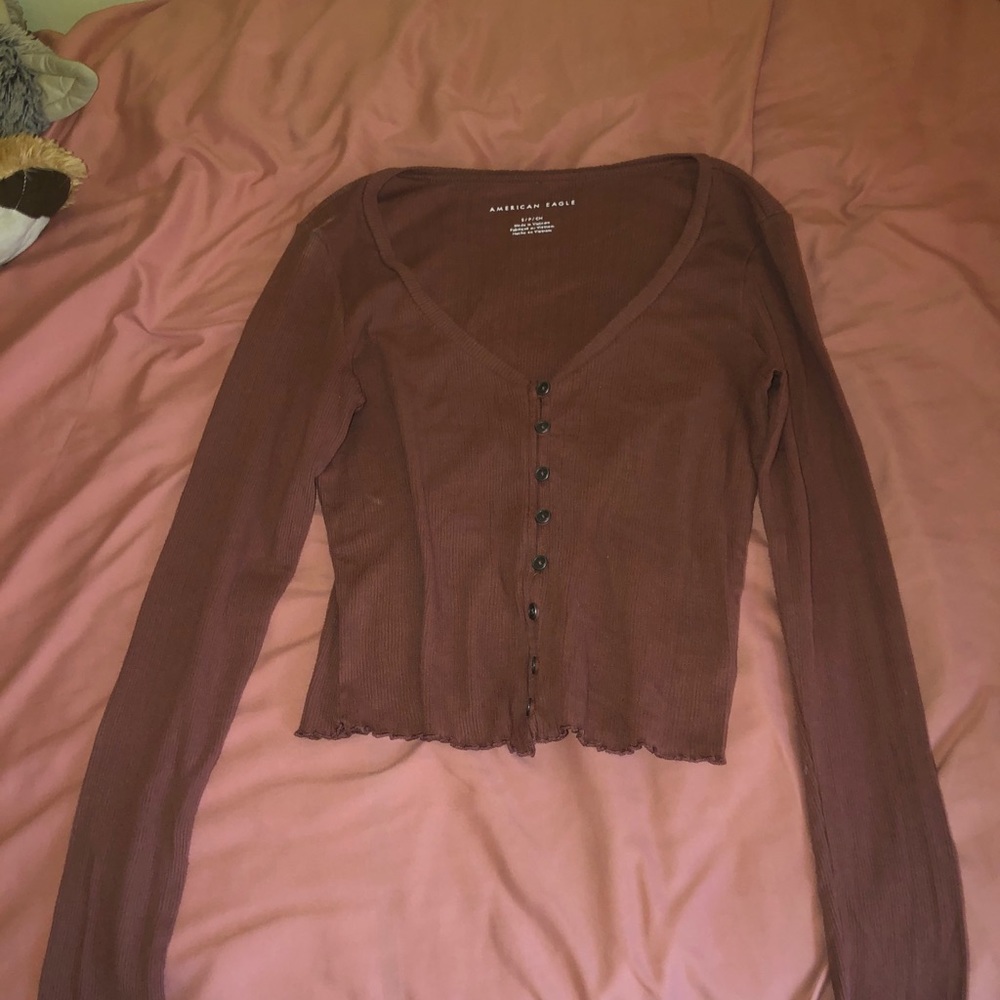 brownish pink vine just button up long sleeve